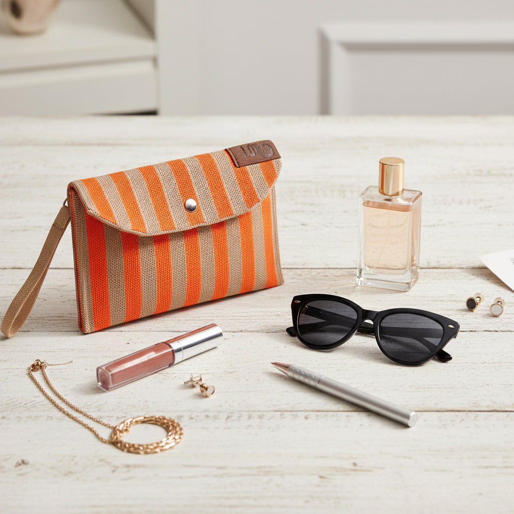 Geldbörse Amber beige - neonorange