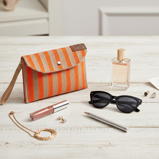 Geldbörse Amber beige - neonorange