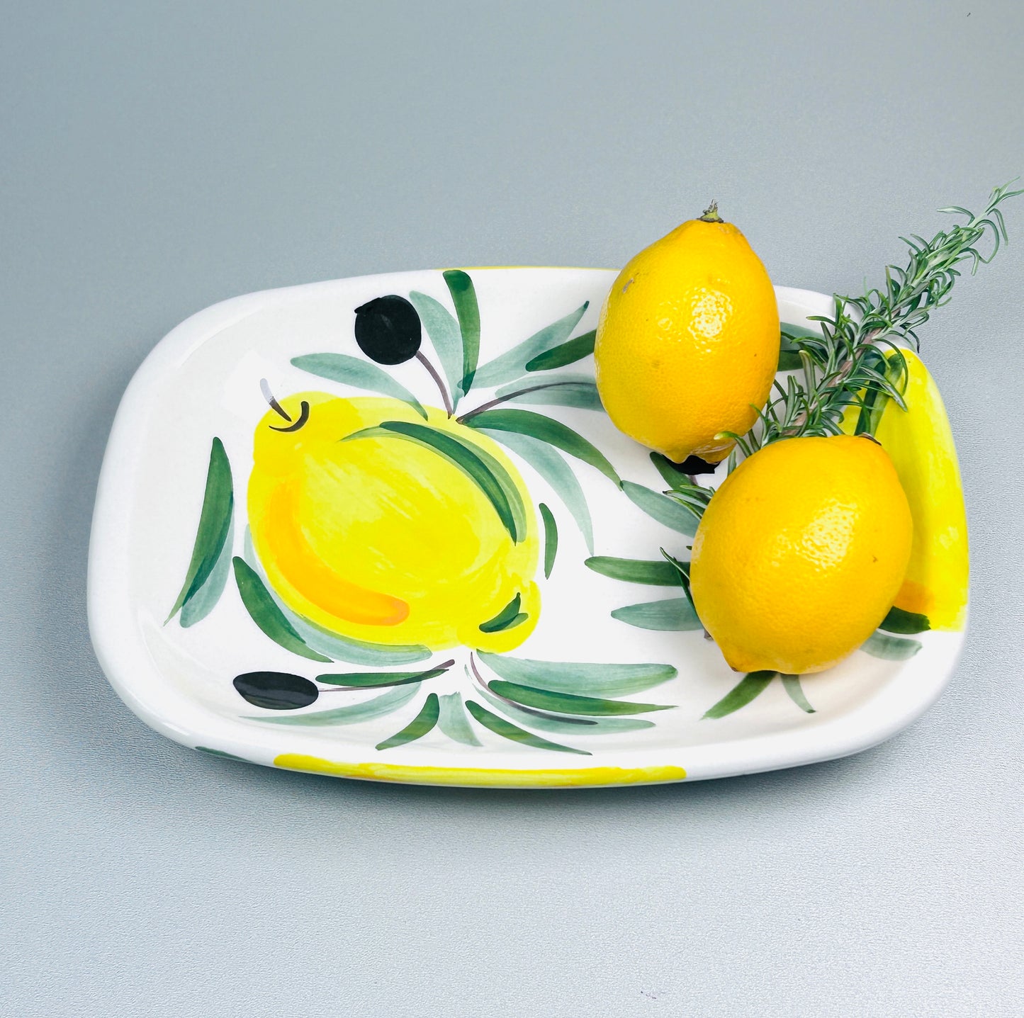 Servierteller länglich "Früchtchen - Limonen" (24 cm x 16 cm)