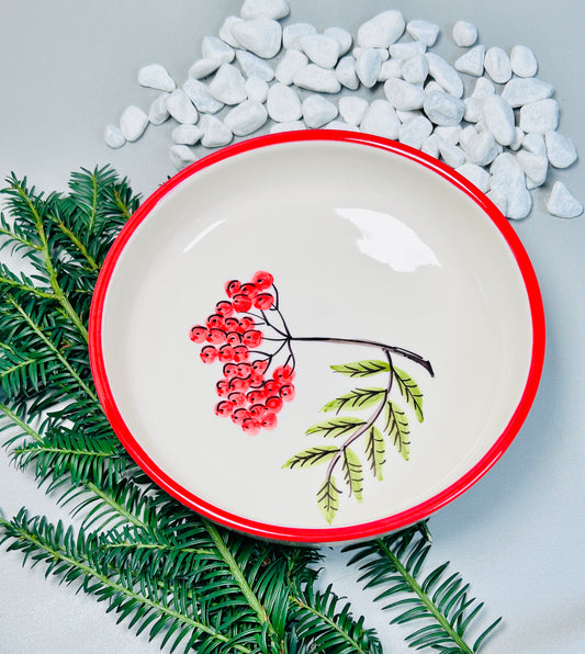 Schale "„Zweig der roten Beere“ (18 x 5cm)