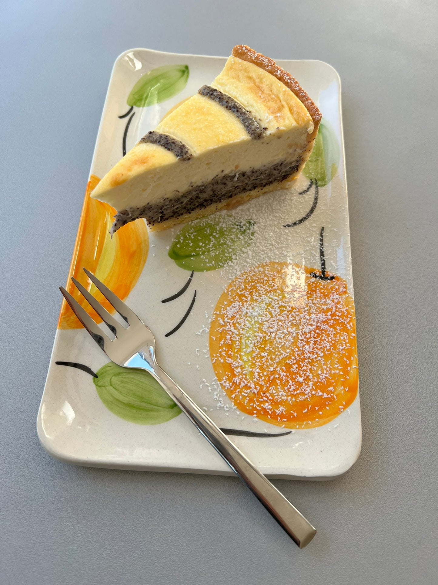 Servierplatte eckig/länglicher Teller "Orangen" (22 x 15 cm)