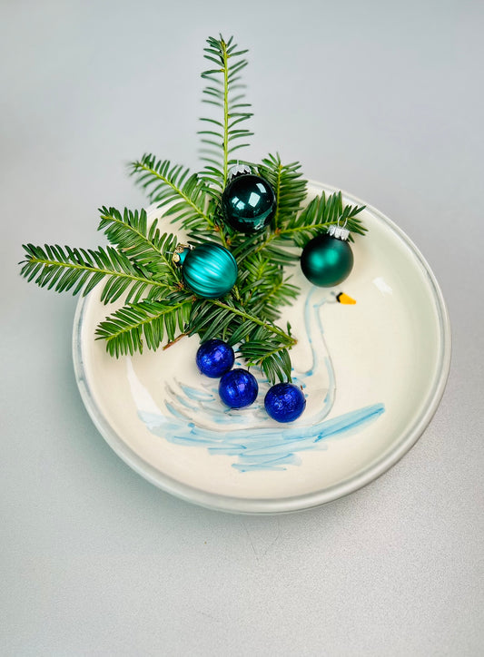 Schale "Schwanenglück" (Ø 23 cm, 6 cm Höhe)