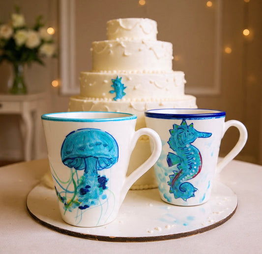 Kaffeetasse – Kollektion „Wilma die Quallenlady“, Höhe 11,5 cm, Ø 10 cm