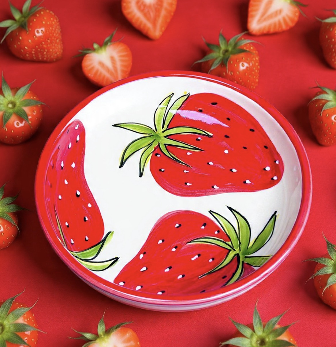 Schale "Erdbeeren" (Ø 23 cm, 6 cm Höhe)