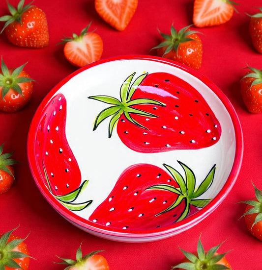 Schale "Früchtchen - Erdbeeren" (Ø 23 cm, 6 cm Höhe)