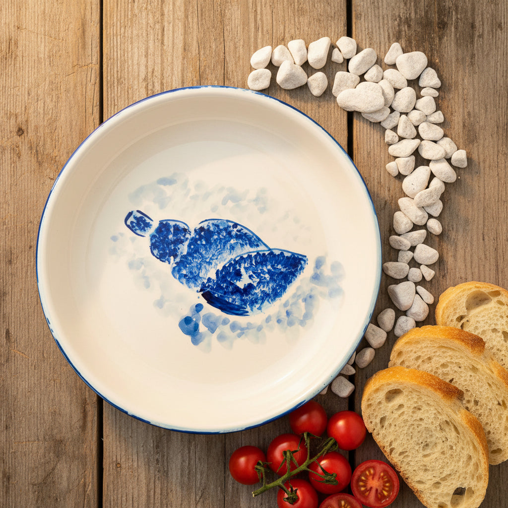Schale Pazifia (Ø 23 cm, 6 cm Höhe, außen blau)