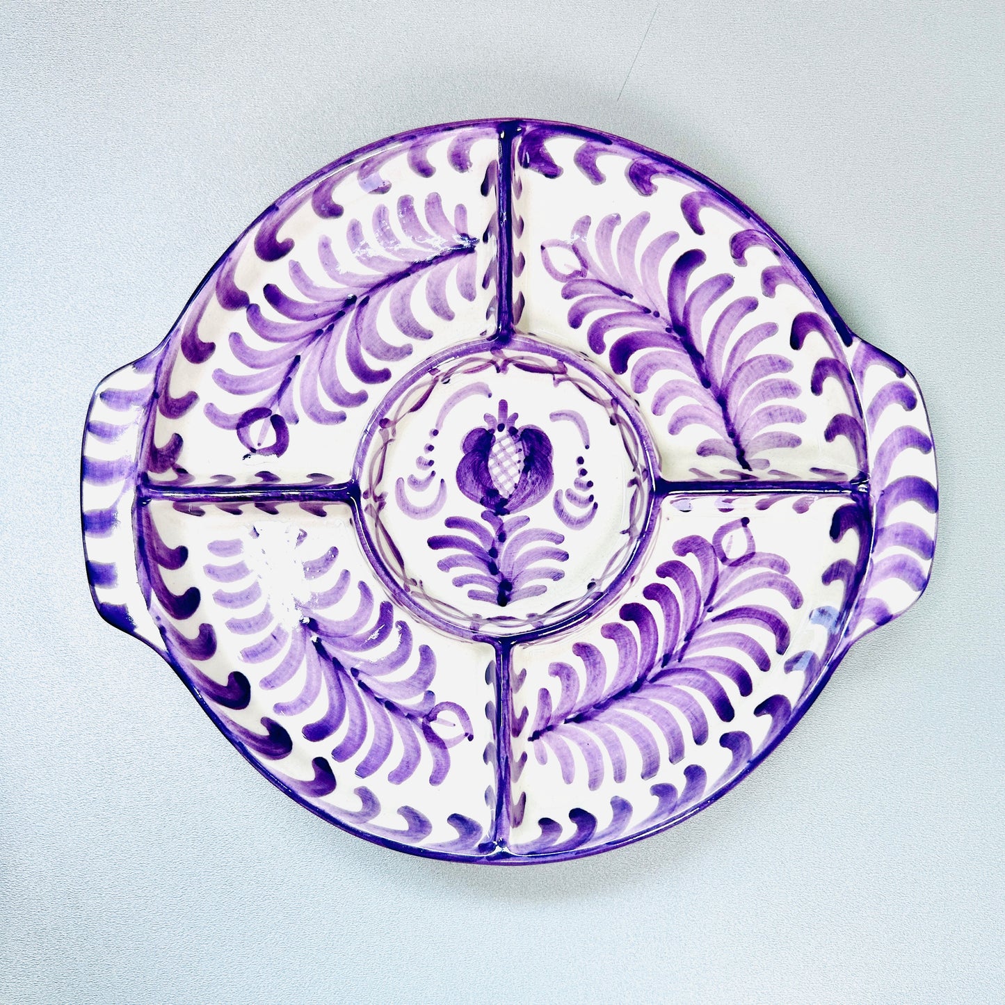 Vorspeisenteller "Blumen von Granada" lila/weiß (Ø 21 cm)