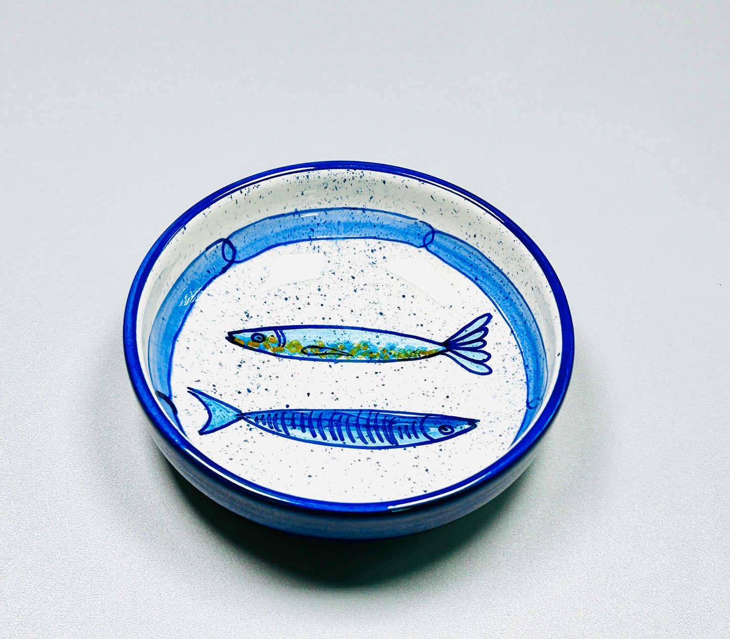 Schale "Sardinen" außen blau (Ø 18 cm Höhe: 5 cm )