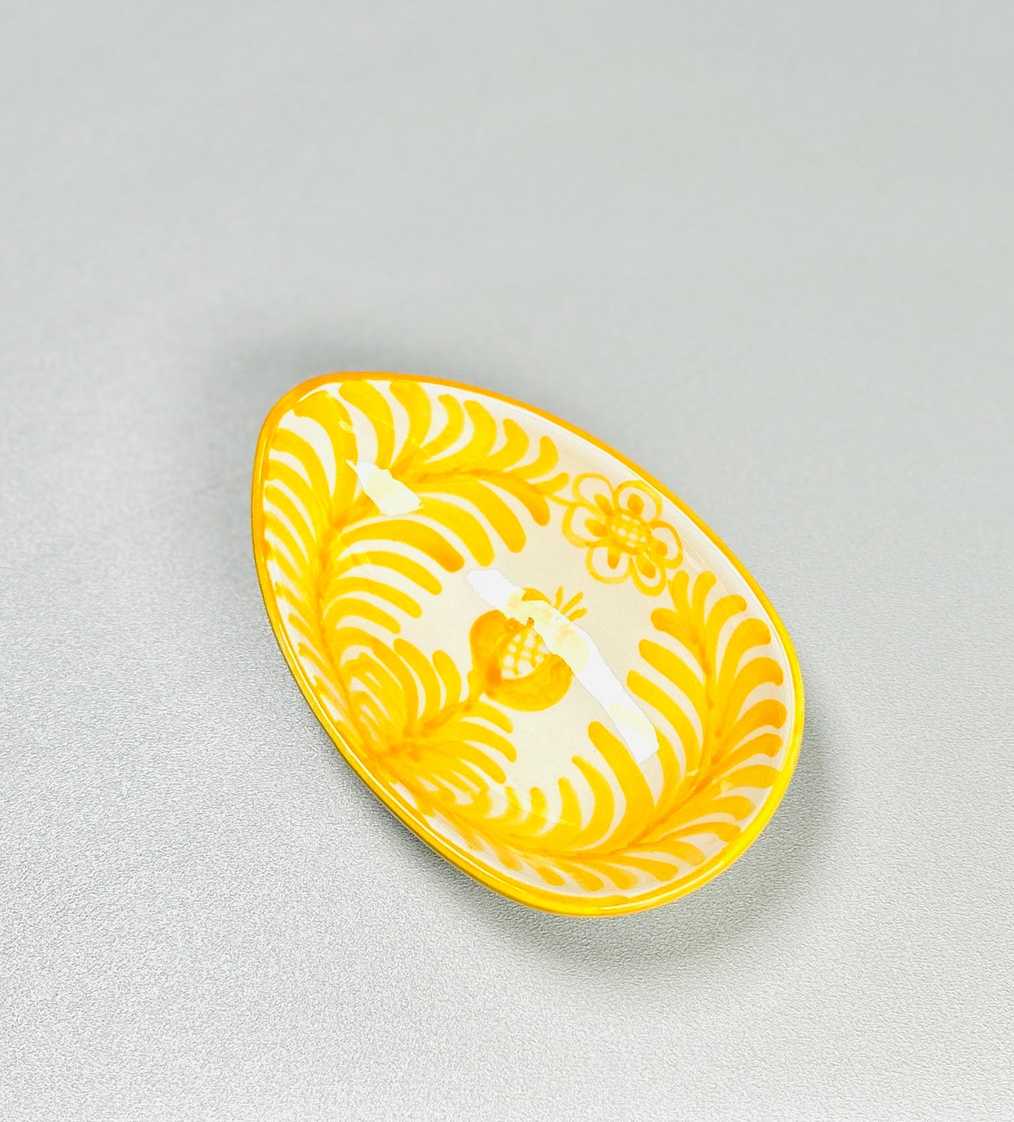 Snackschale "Blumen von Granada", gelb/weiß (Länge: 14 cm, Breite: 9 cm, Höhe: 3,5 cm)