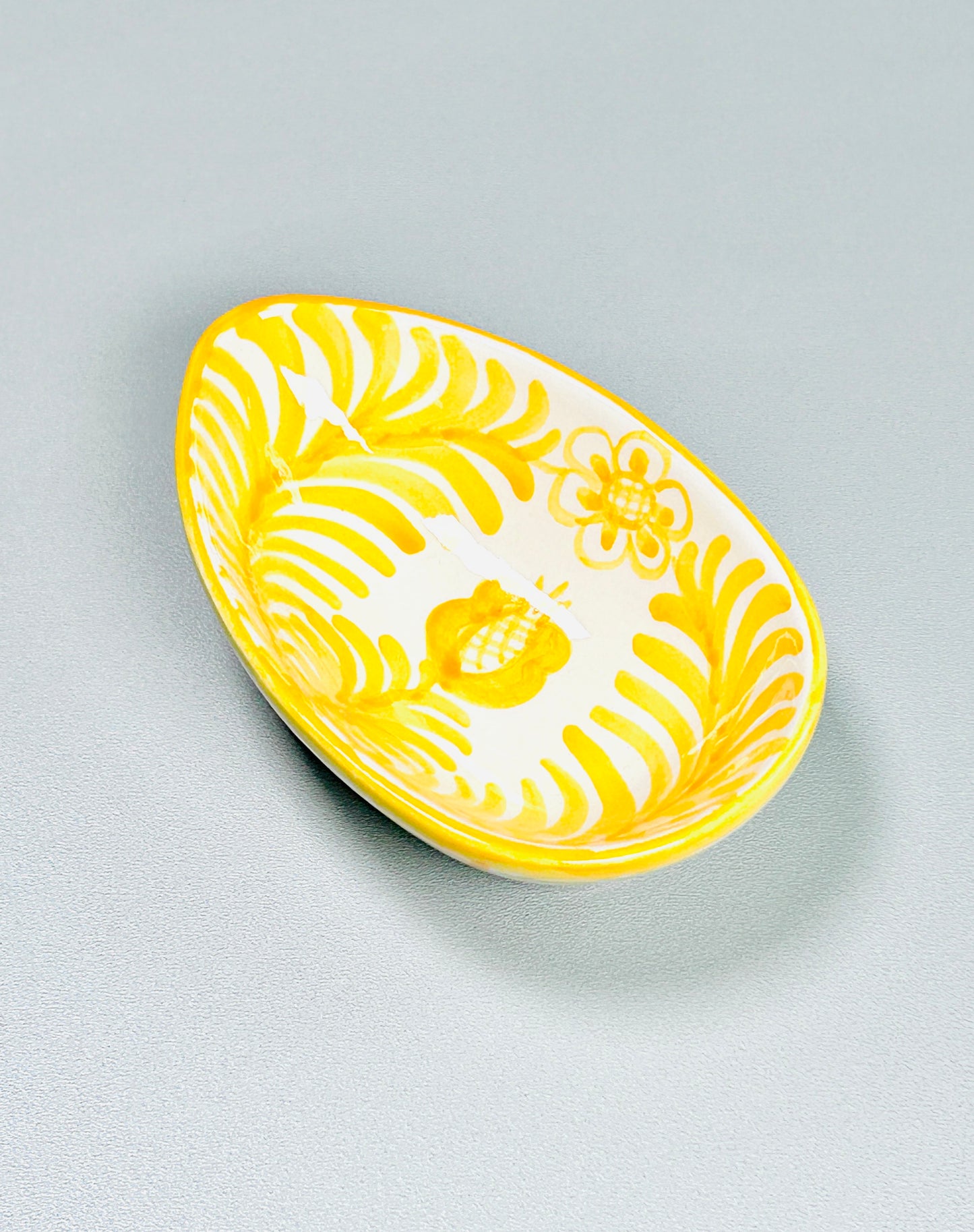 Snackschale "Blumen von Granada", gelb/weiß (Länge: 14 cm, Breite: 9 cm, Höhe: 3,5 cm)