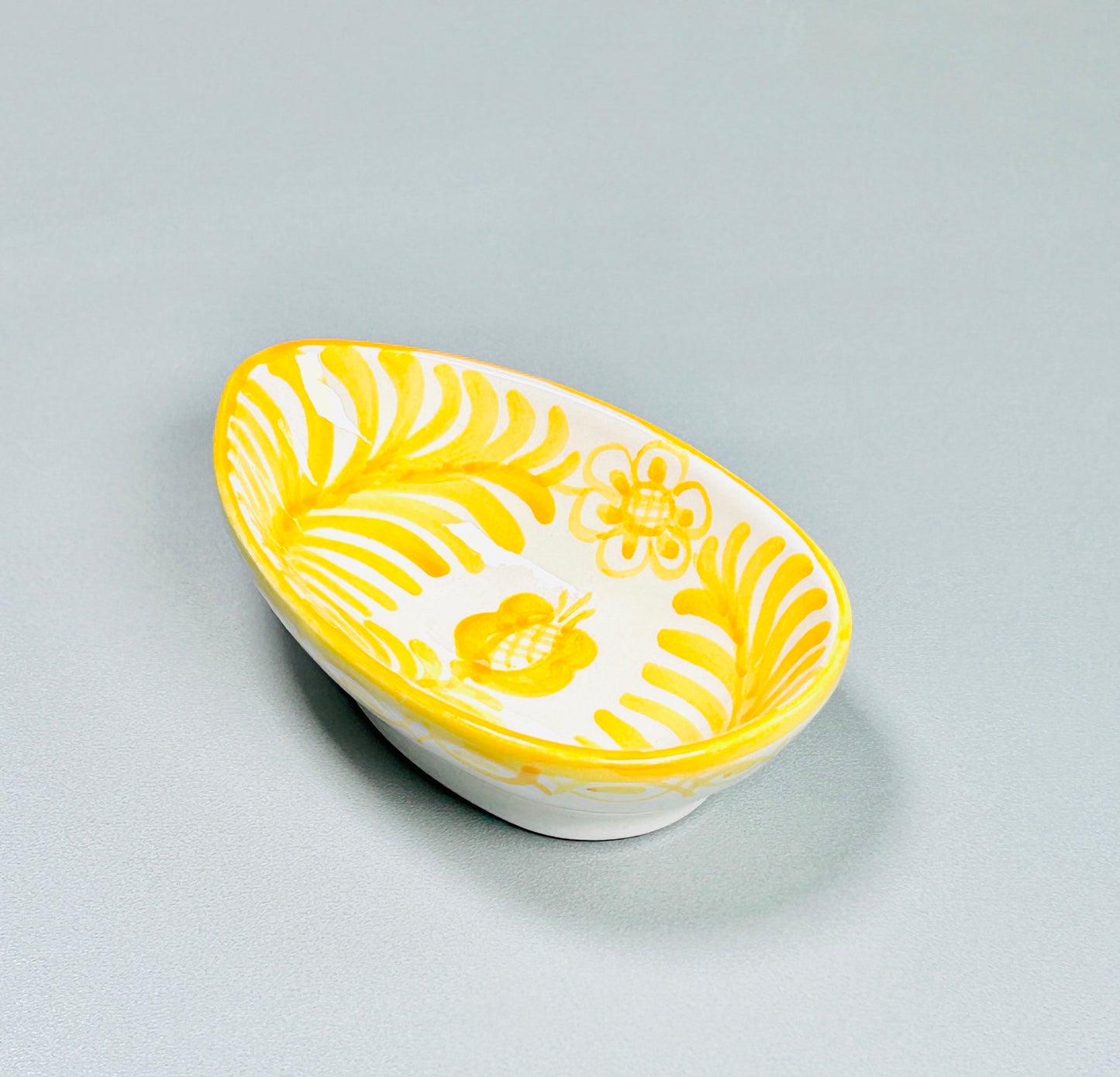 Snackschale "Blumen von Granada", gelb/weiß (Länge: 14 cm, Breite: 9 cm, Höhe: 3,5 cm)