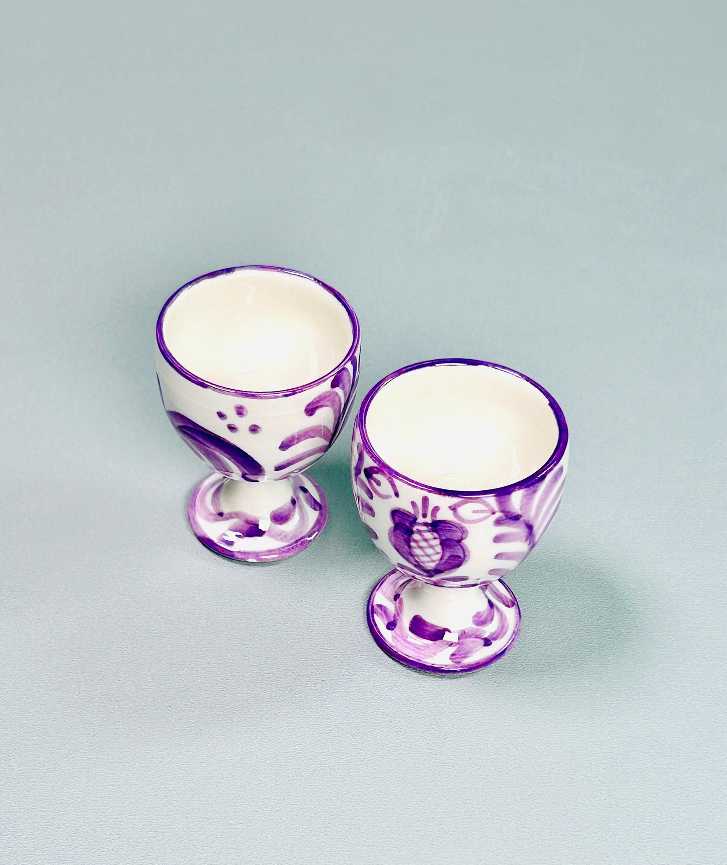 Eierbecher "Blumen von Granada", lila/weiß (Ø 5 cm Höhe: 6,5 cm)