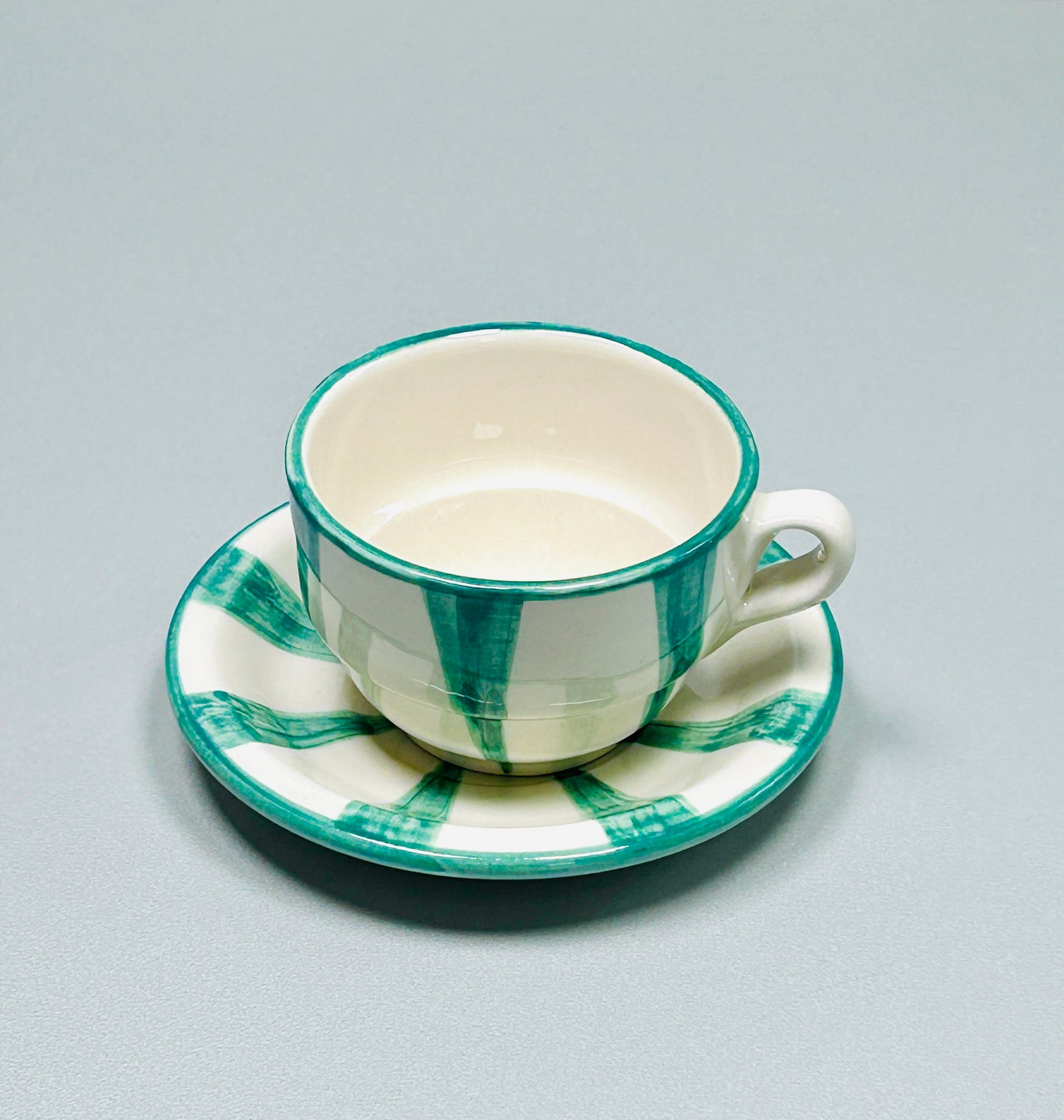 Kaffeetasse mit Untertasse "Träume von Sevilla" (Ø Tasse: 9cm, Ø Untertasse: 13 cm Höhe: 6 cm)