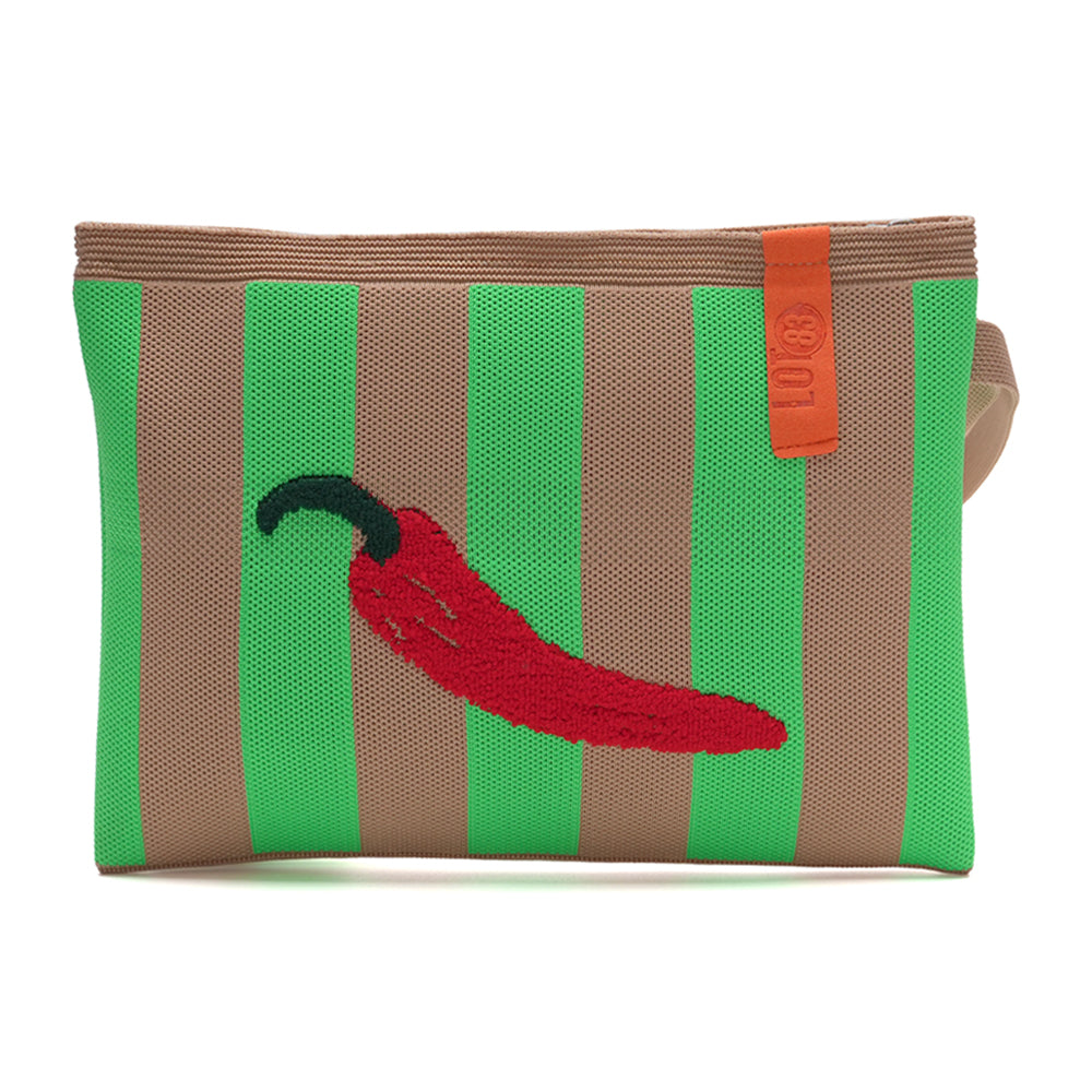 Tasche BIllie - beige - neongrün Peperoni