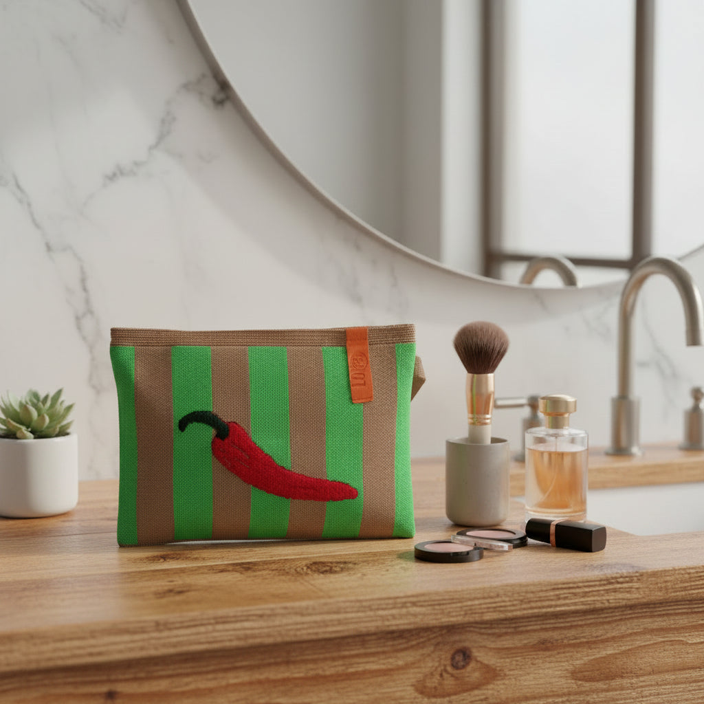 Tasche BIllie - beige - neongrün Peperoni