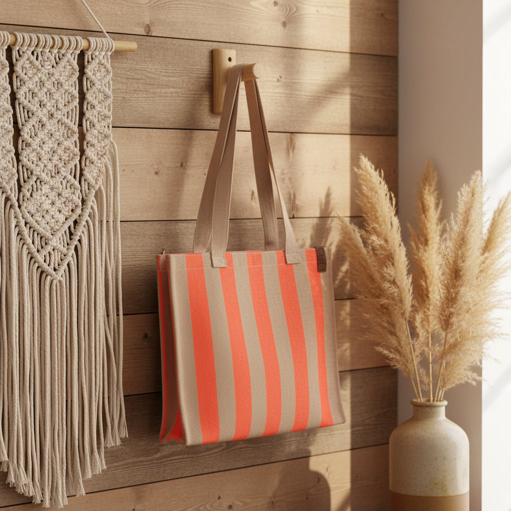 Tasche Femke beige - neonorange