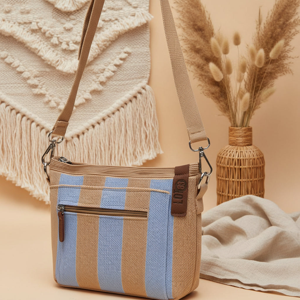 Tasche Kaat beige - hellblau