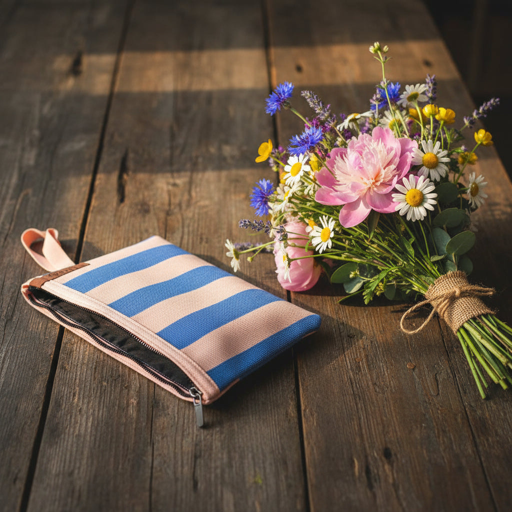 Tasche BIllie - hellrosé - blau