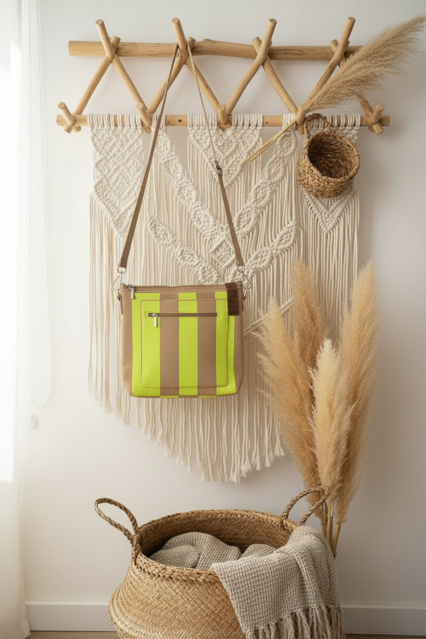 Tasche Kaat beige - neongelb