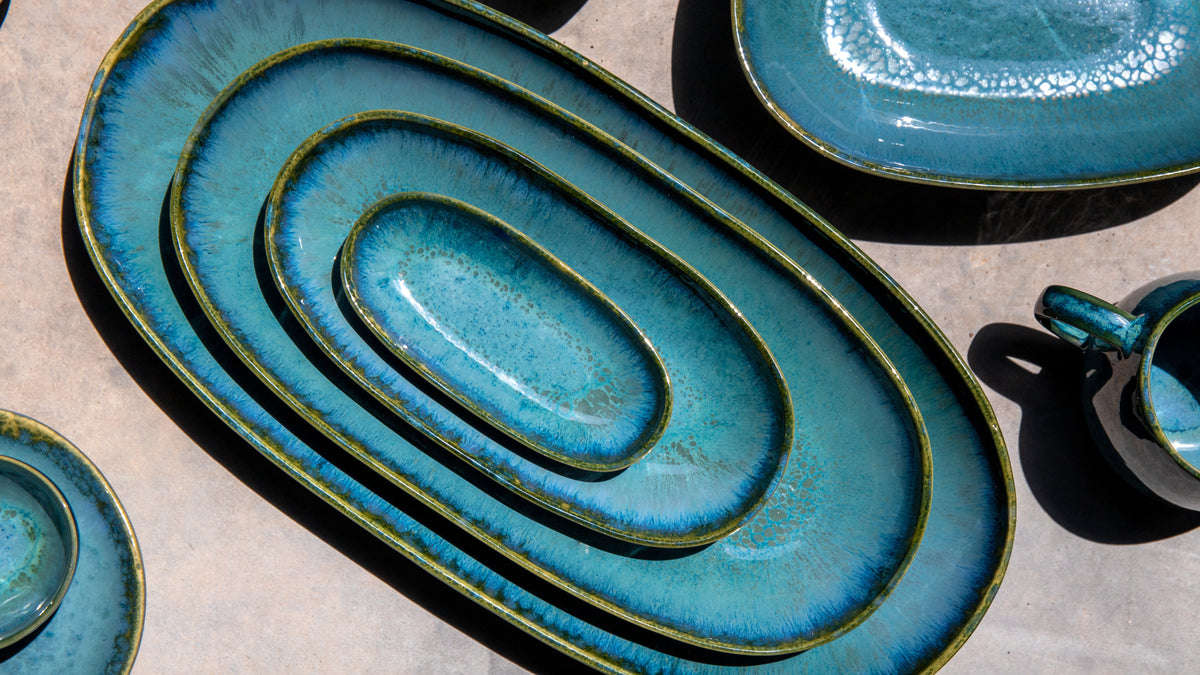 Ovale Servierplatte Large 42 x 21 x 3,7 cm "Amazonia green"