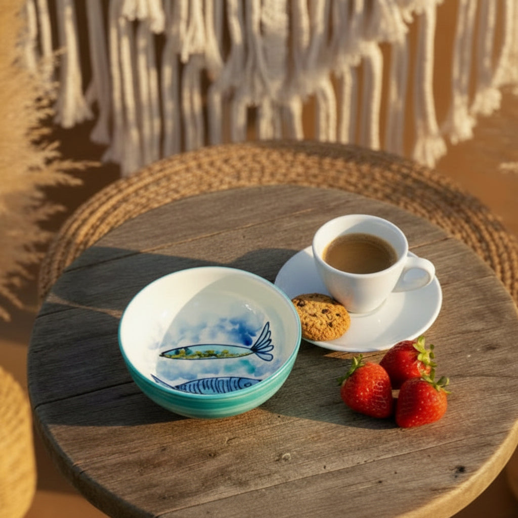Schale  außen türkis (Ø15 cm, Höhe: 6 cm)