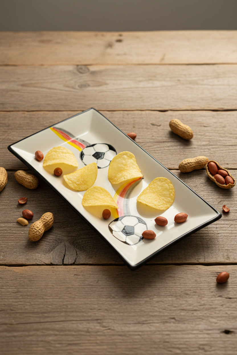 Servierplatte eckig/Snackteller "World Cup" (24 x 12 cm)