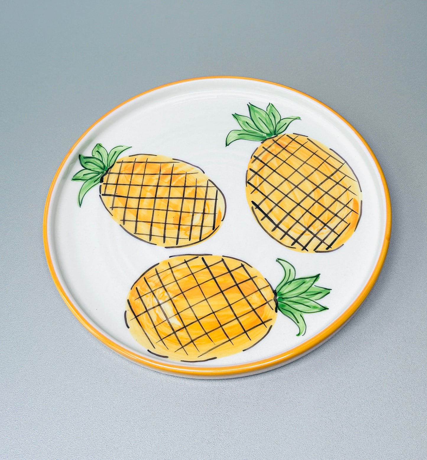 Flacher Teller mit Rand "Früchtchen - Ananas" (Ø 26 cm)