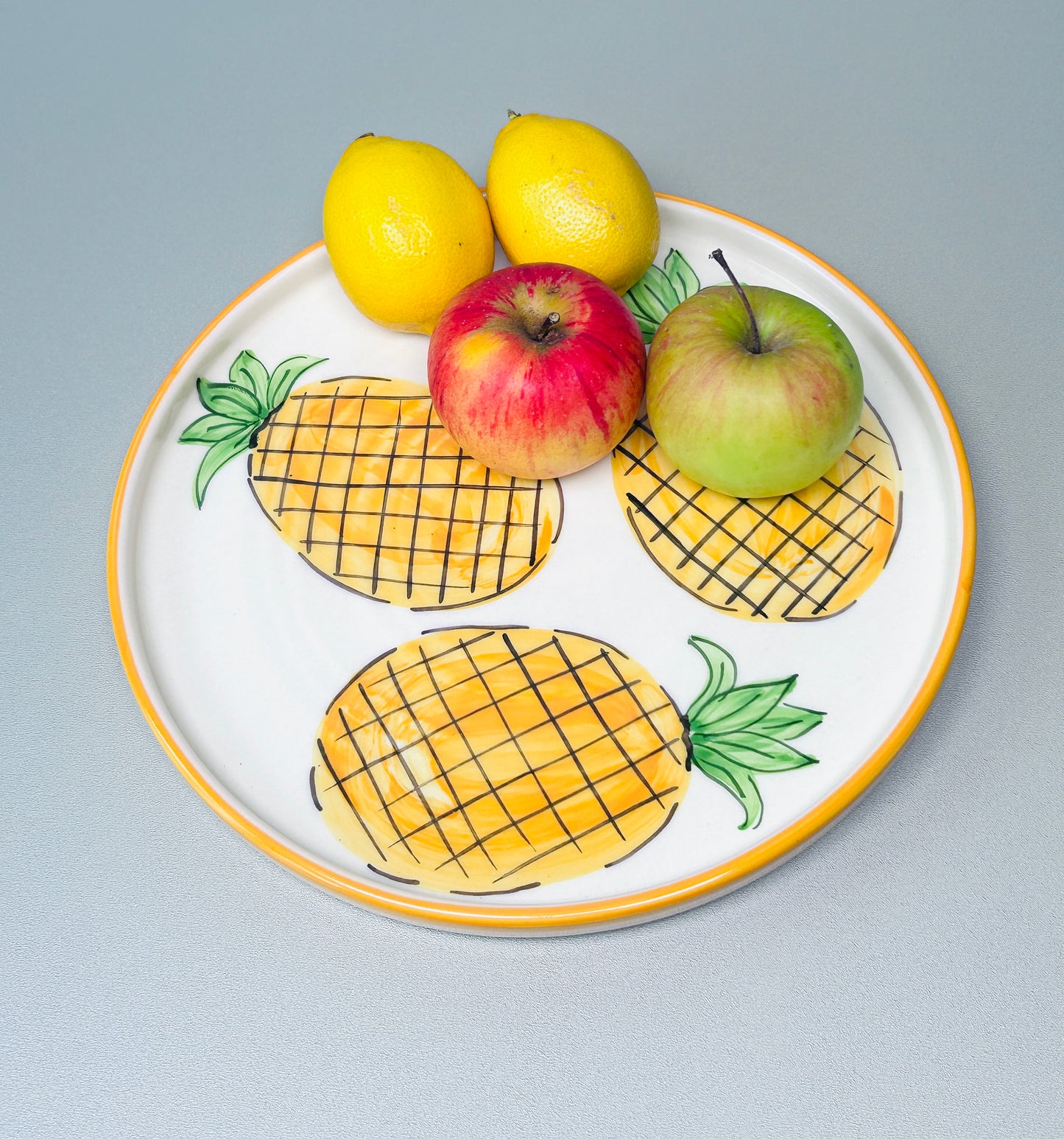 Flacher Teller mit Rand "Früchtchen - Ananas" (Ø 26 cm)