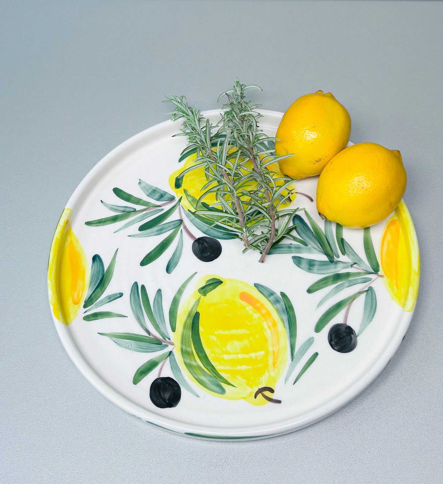 Flacher Teller mit Rand "Früchtchen - Limonen" (Ø 26 cm)