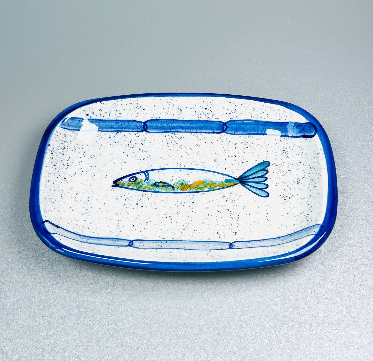 Servierteller länglich "Sardinen" (24 cm x 16 cm)