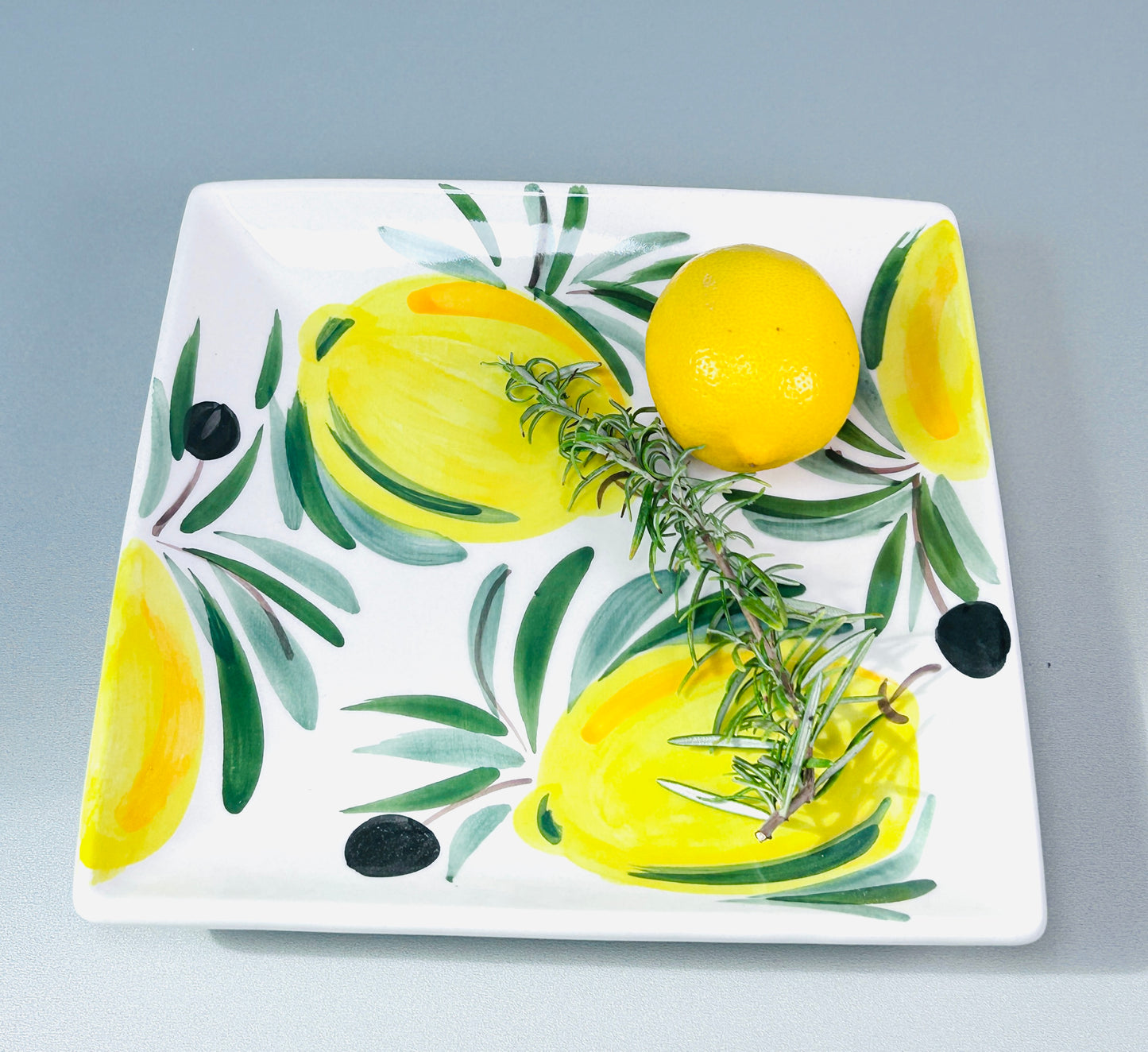 Teller quadratisch "Früchtchen - Limonen" (22 cm x 22 cm)