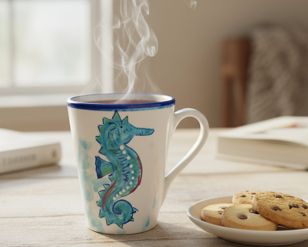 Kaffeetasse – Kollektion „Mike das Seepferdchen“, Höhe 11,5 cm, Ø 10 cm