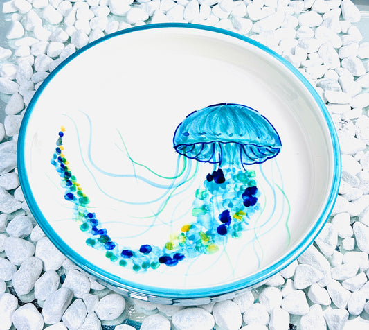 Schale/Schüssel "Wilma die Quallenlady", außen türkis (Ø 23 cm, Höhe: 9 cm)