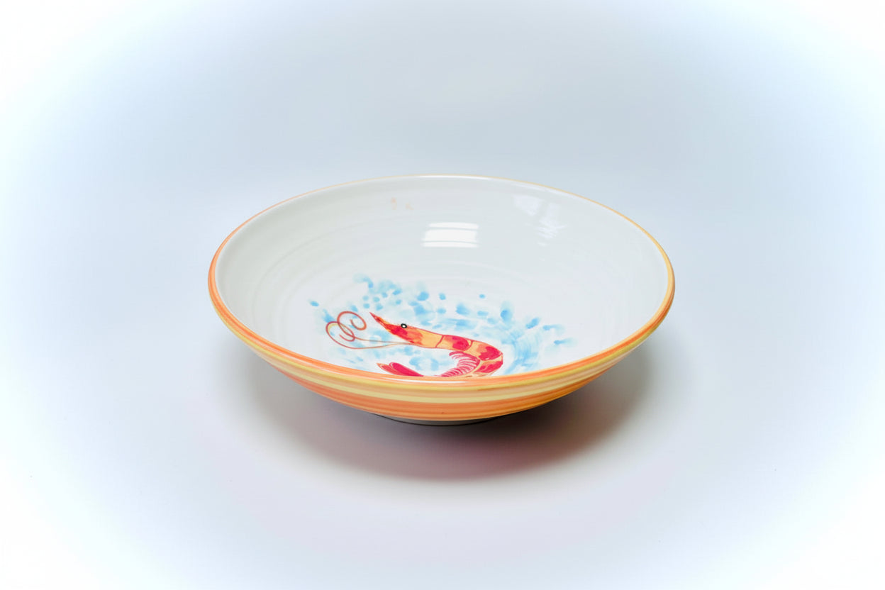 Schüssel "Carlos die kleine Garnele", außen orange (Ø 33 cm, Höhe: 12cm)