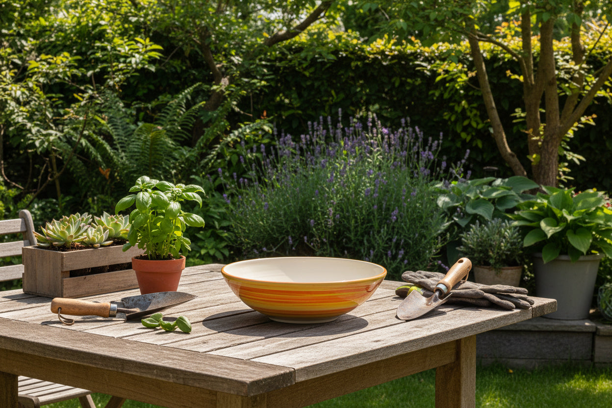 Schüssel "Carlos die kleine Garnele", außen orange (Ø 33 cm, Höhe: 12cm)