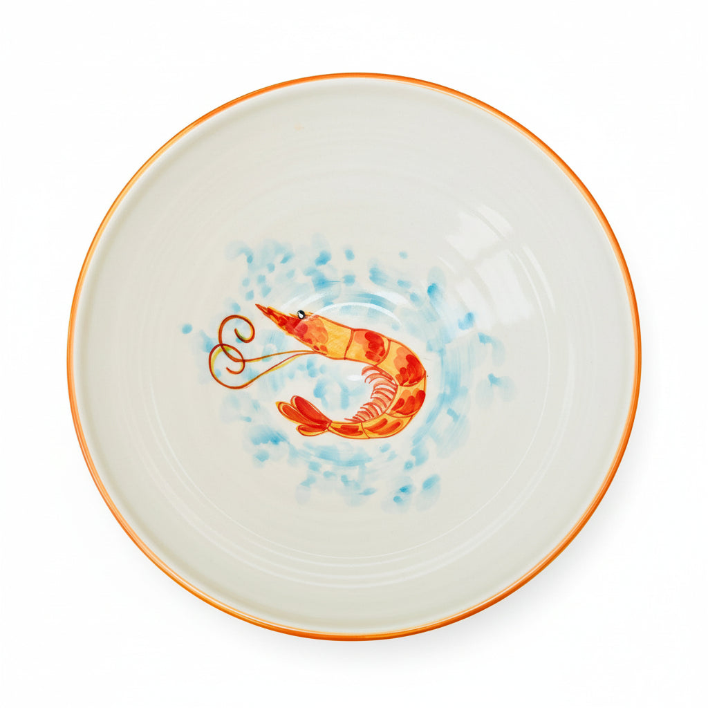 Schüssel "Carlos die kleine Garnele", außen orange (Ø 33 cm, Höhe: 12cm)