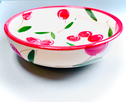 Schale "Früchtchen - rote Kirschen" (Ø 18 cm Höhe: 5 cm )