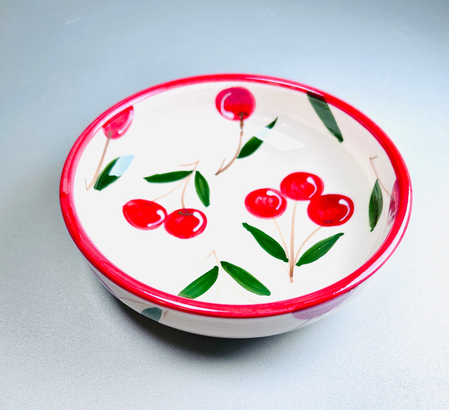 Schale "Früchtchen - rote Kirschen" (Ø 18 cm Höhe: 5 cm )