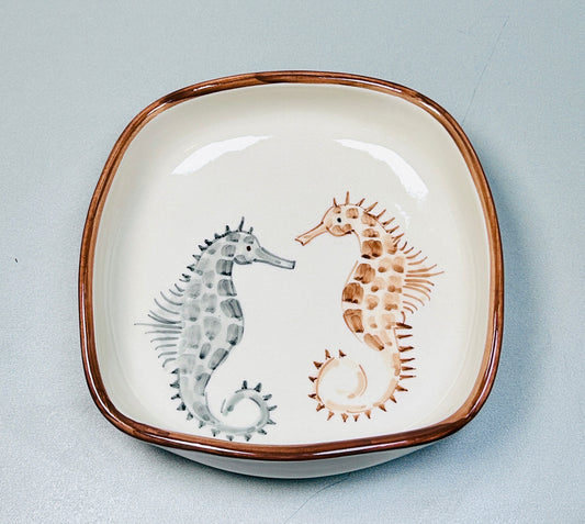 Tiefe quadratische Schale Seepferdchen "Perla & Silas“ (23 x 23 x 5 cm)