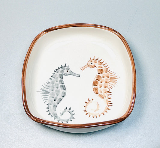 Tiefe quadratische Schale Seepferdchen "Perla & Silas“ (23 x 23 x 5 cm)