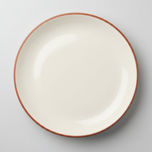 Keramikteller – Marmordekor Blau mit Terrakottarand Ø 23 cm