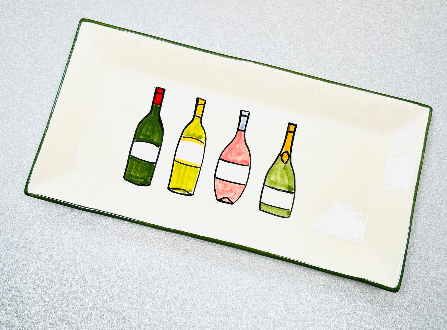 Servierplatte eckig/länglicher "Weinfreude" Teller (24 x12 cm)