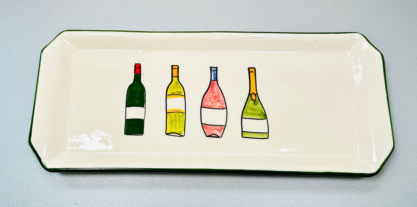 Servierplatte eckig/länglicher "Weinfreude" Teller (36 x 16cm)