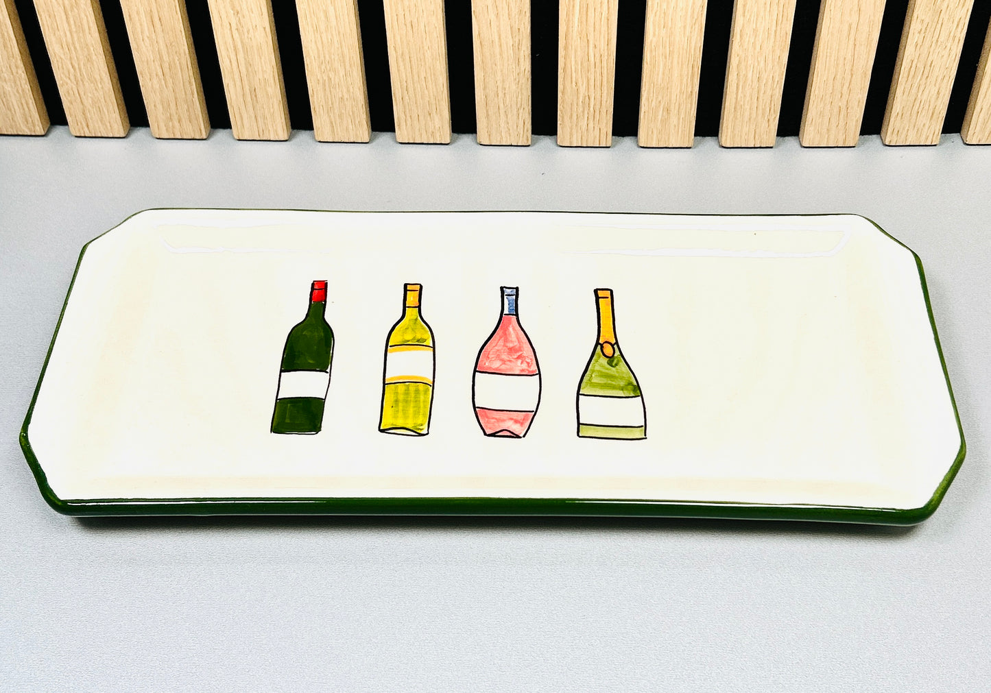 Servierplatte eckig/länglicher "Weinfreude" Teller (36 x 16cm)