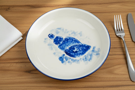 Schale Pazifia (Ø 23 cm, 6 cm Höhe, außen blau)