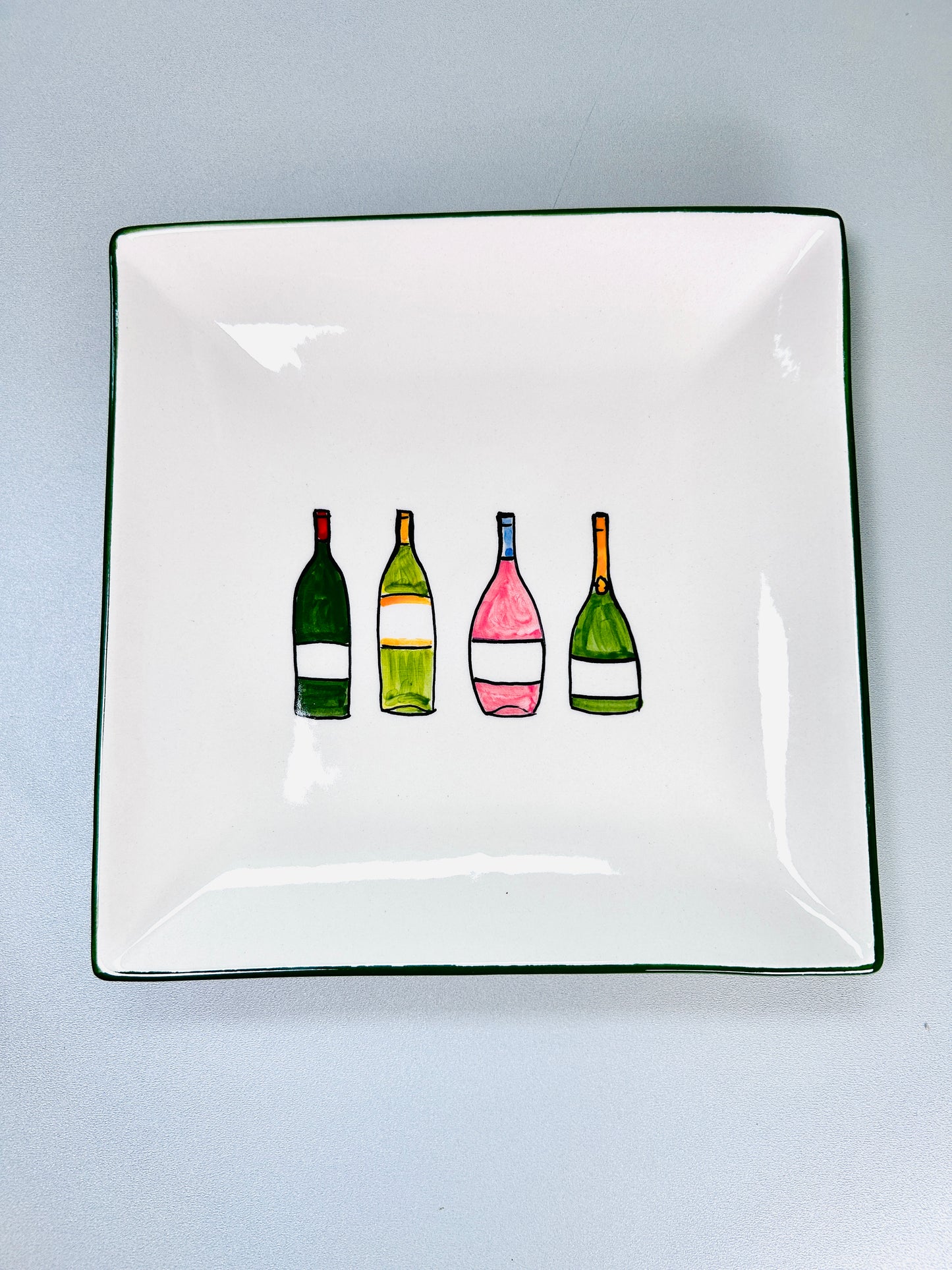 Teller quadratisch "Weinfreude" (25 cm x 25 cm)