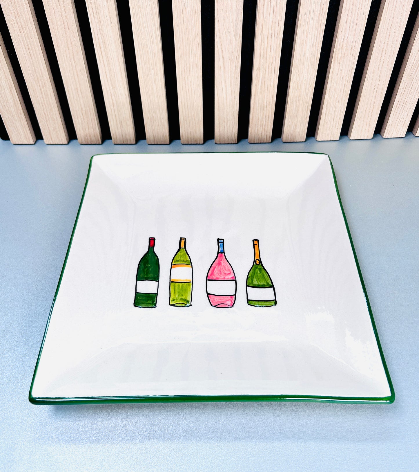 Teller quadratisch "Weinfreude" (25 cm x 25 cm)