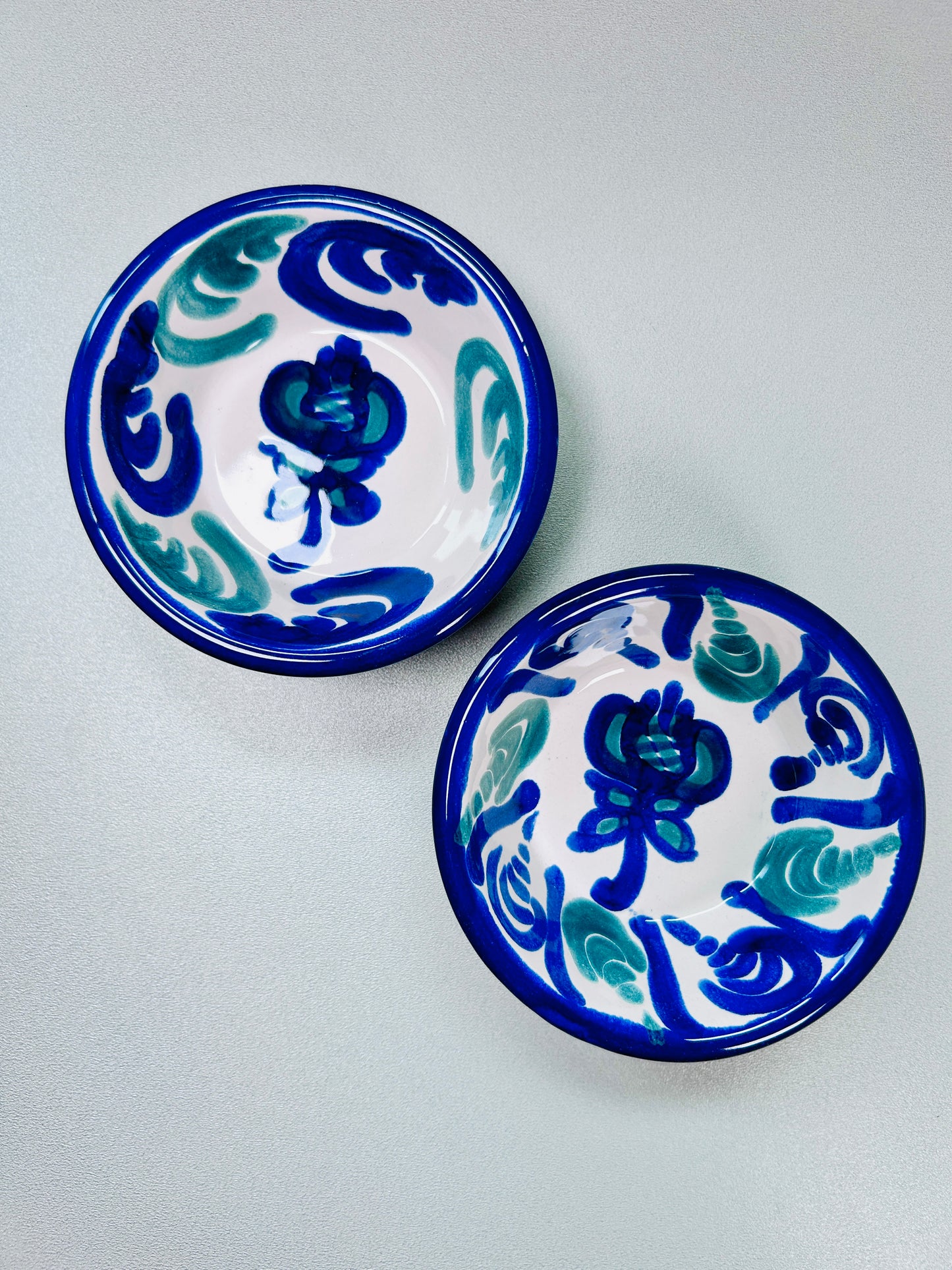 Dip-Schale "Blumen von Granada" blau/grün (Ø 10 cm Höhe 4 cm)