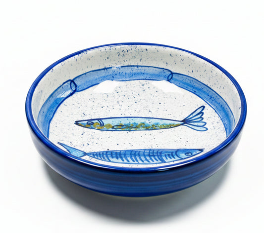 Schale "Sardinen" außen blau (Ø 18 cm Höhe: 5 cm )