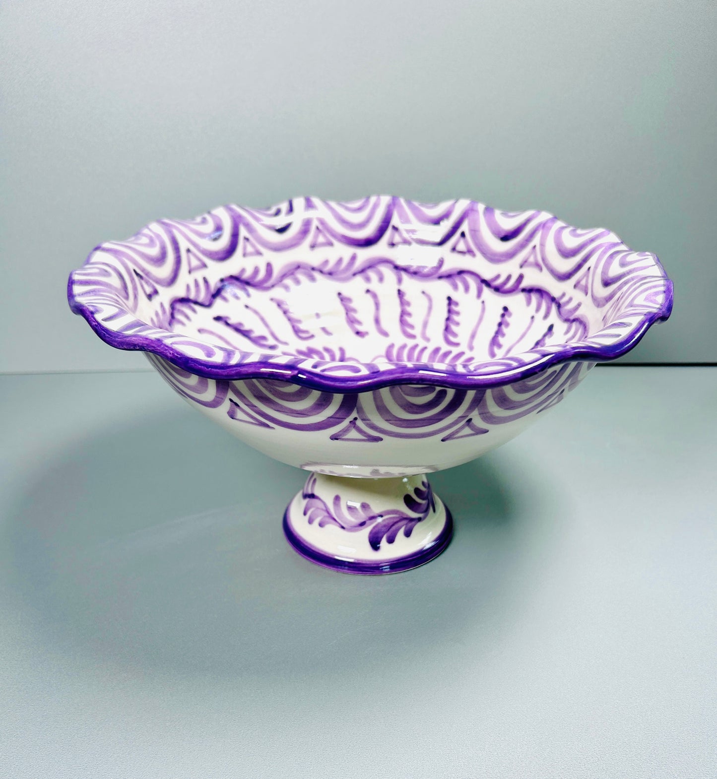 Obstschale "Blumen von Granada" lila/weiß (Ø 31 cm Höhe: 18,5 cm)